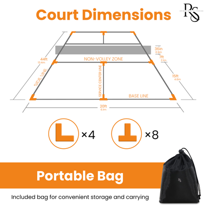 12Pcs Pickleball Court Markings Set