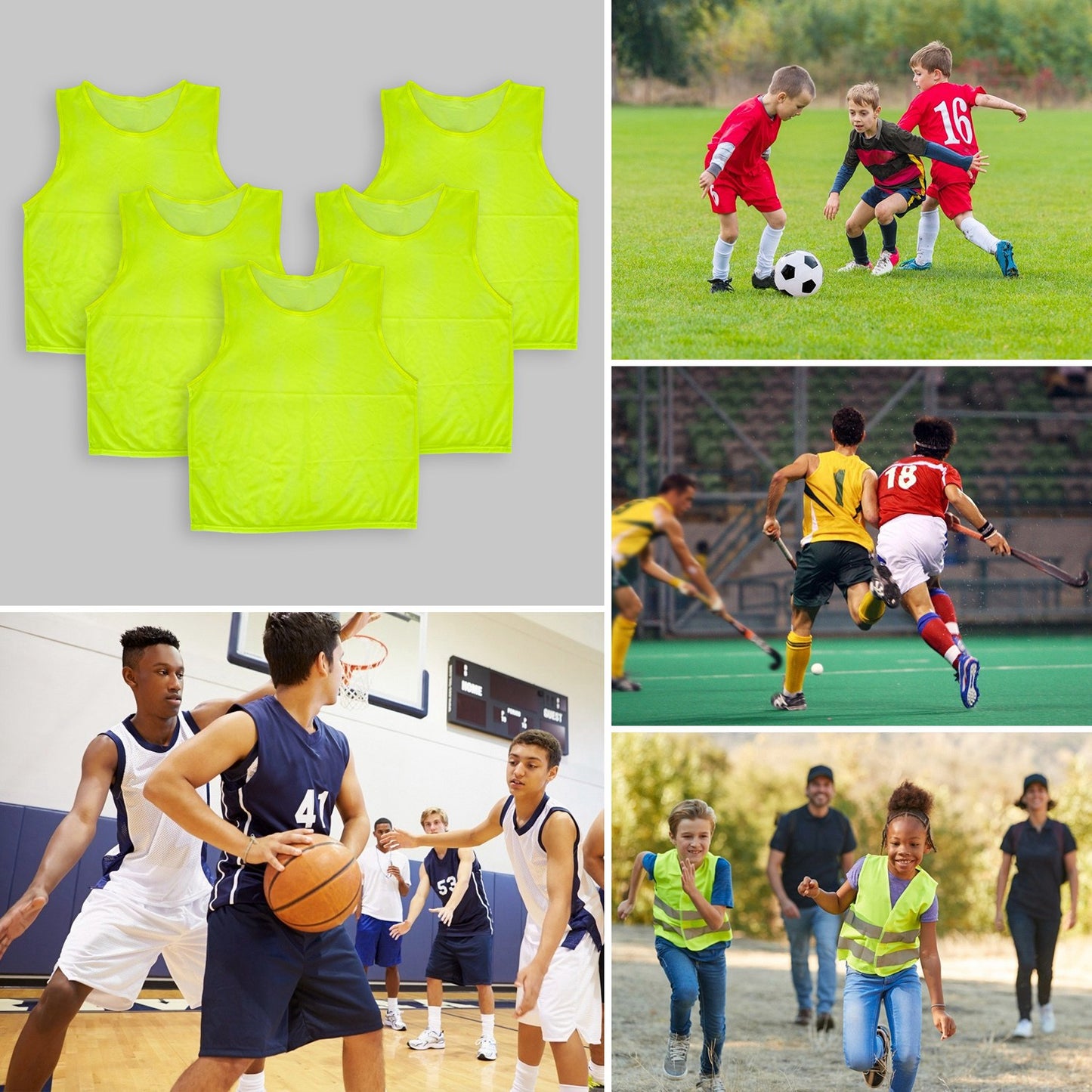 5Pcs Mesh Scrimmage Vests Soccer Basketball Team