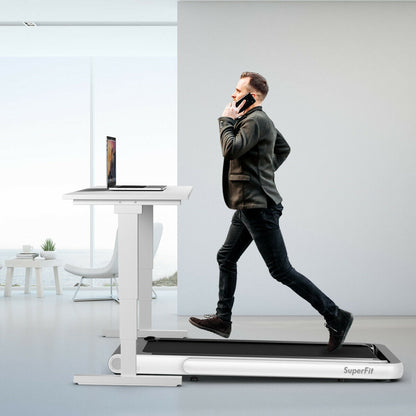 4.75HP 2 In 1 Folding Treadmill with Remote APP Control-White