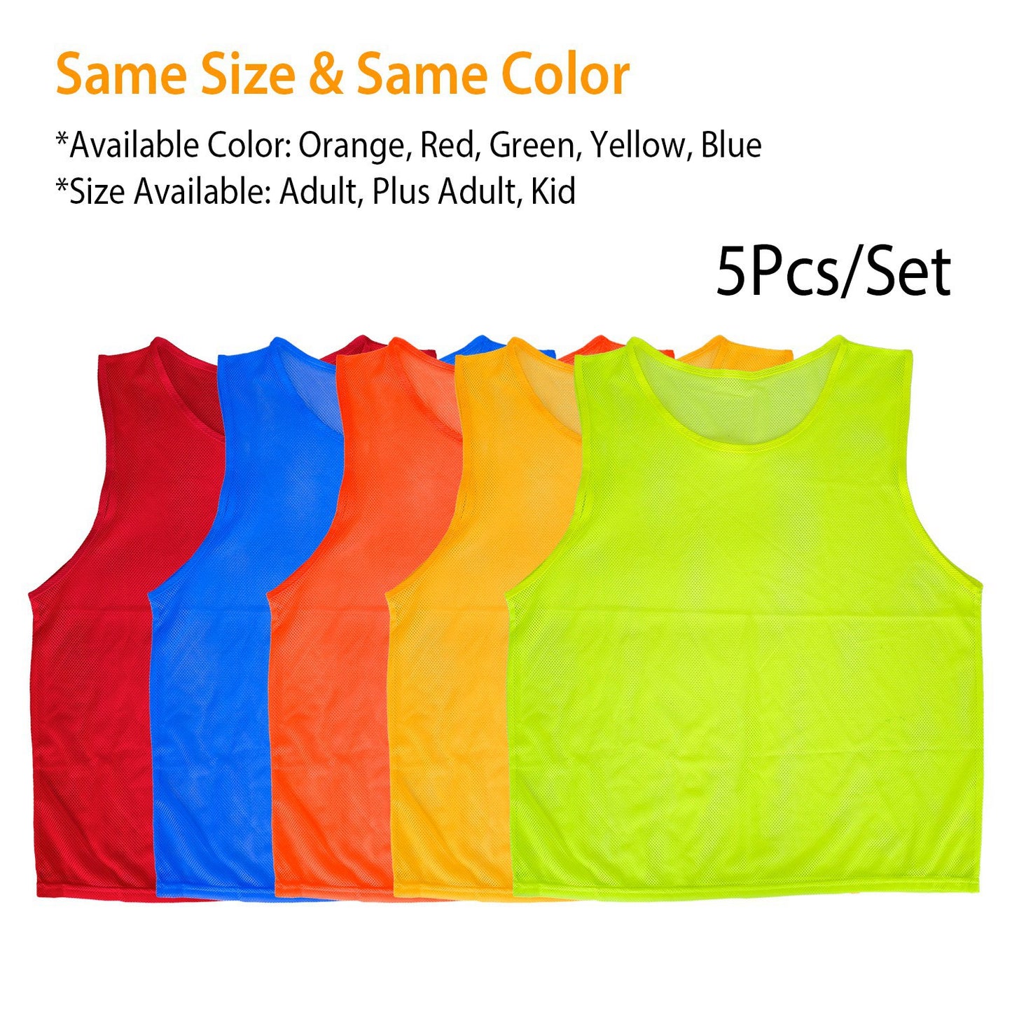 5Pcs Mesh Scrimmage Vests Soccer Basketball Team