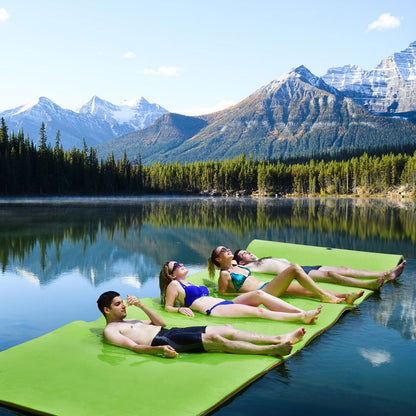 12’ x 6’ 3 Layer Floating Water Pad-Green