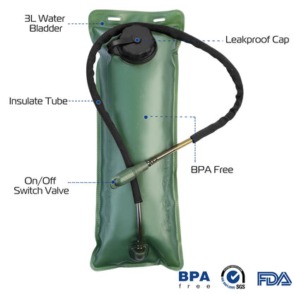 Tactical Hydration Pack 3L Water Bladder
