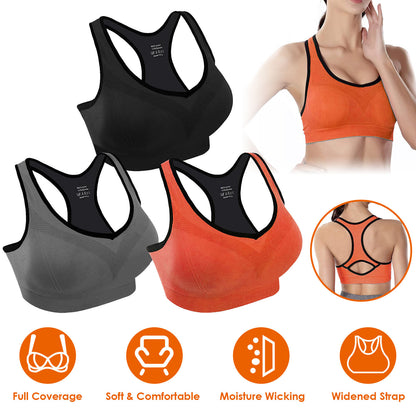 3 Packs Women Padded Sports Bras