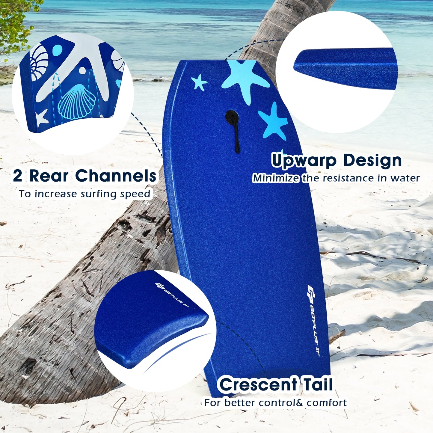 41 Inch Lightweight Super Portable Surfing Bodyboard-L