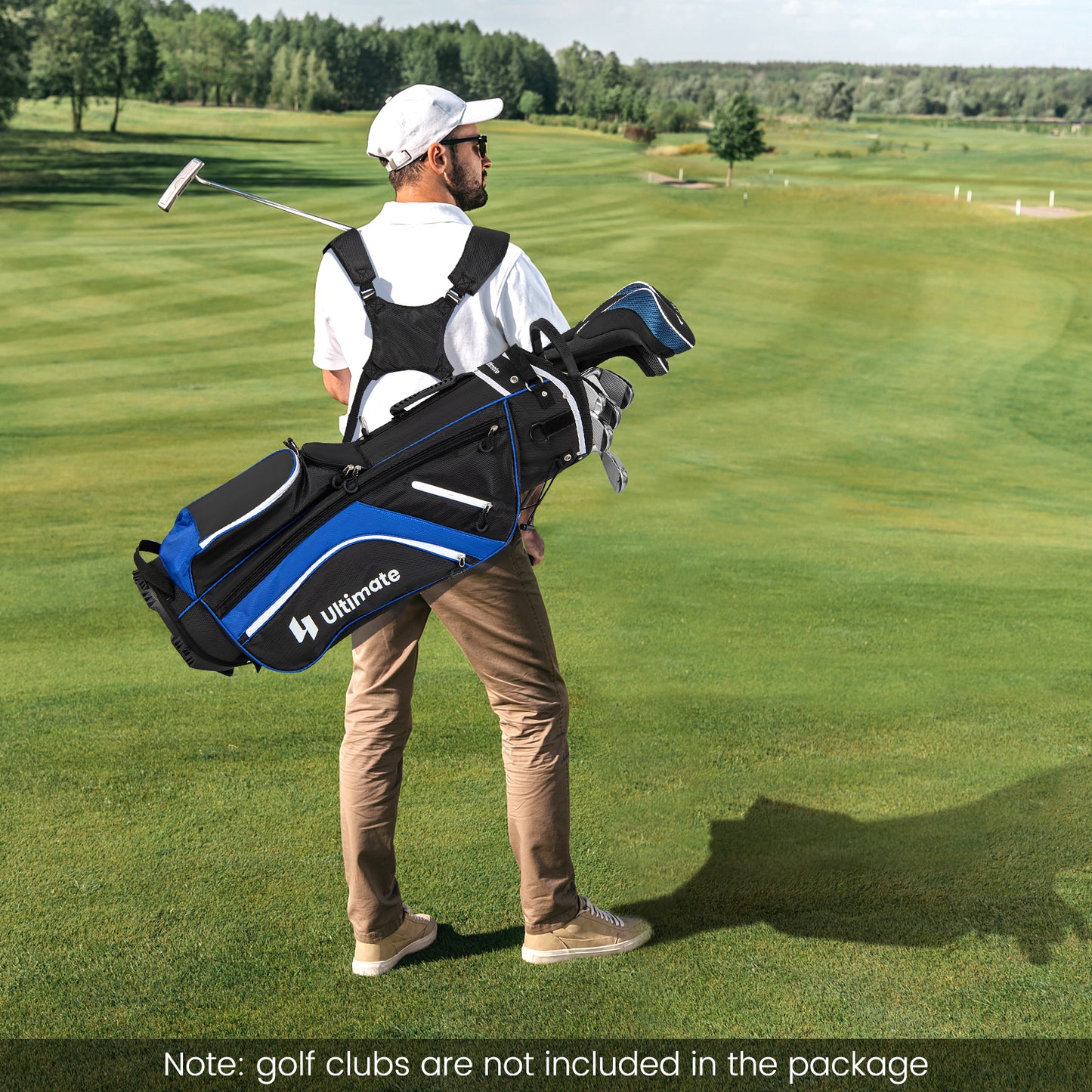 Lightweight Golf Stand Bag with 14 Way Top Dividers and 6 Pockets-Blue