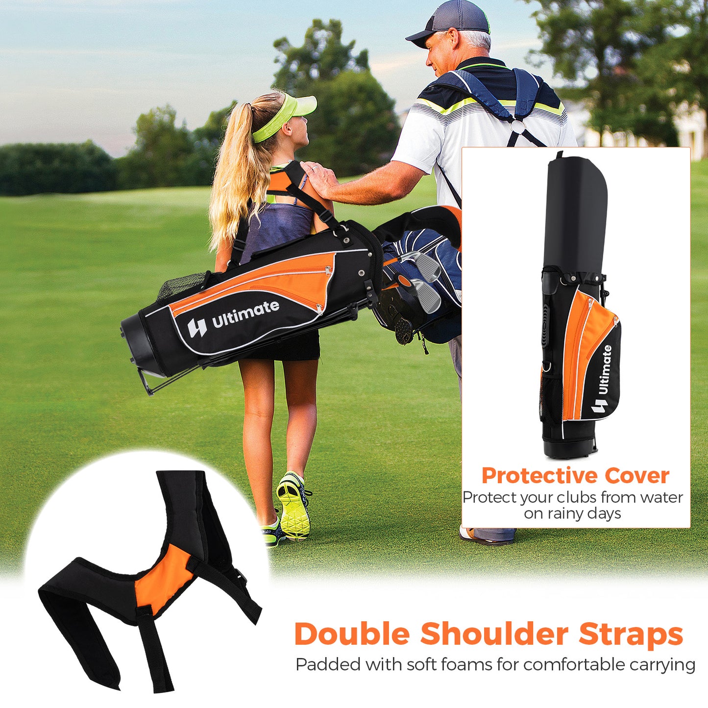 Complete Golf Club Set for Children Age 11-13-Orange