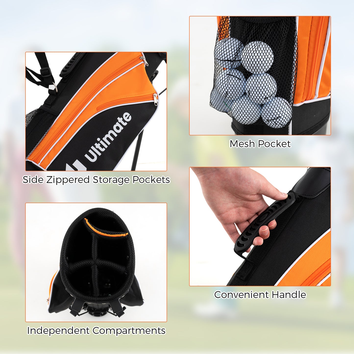 Complete Golf Club Set for Children Age 11-13-Orange