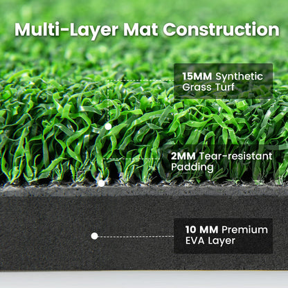 5 x 3 ft Artificial Turf Grass Practice Mat for Indoors and Outdoors-27mm