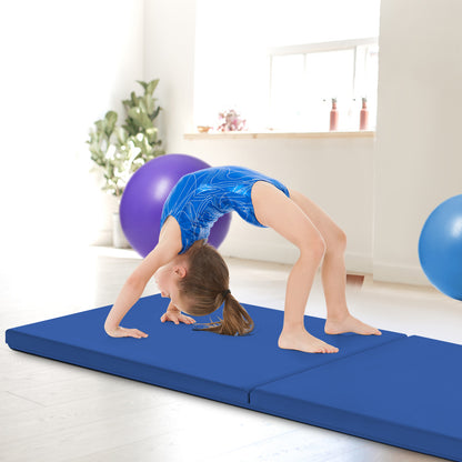 6 x 2 Feet Gymnastic Mat with Carrying Handles for Yoga-Blue