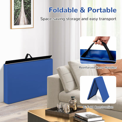 6 x 2 Feet Gymnastic Mat with Carrying Handles for Yoga-Blue