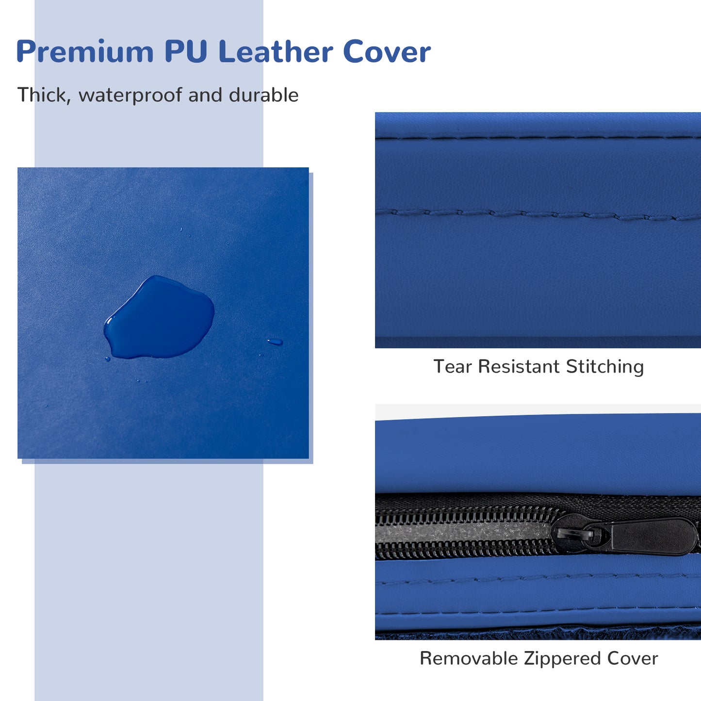 6 x 2 Feet Gymnastic Mat with Carrying Handles for Yoga-Blue