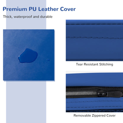 6 x 2 Feet Gymnastic Mat with Carrying Handles for Yoga-Blue