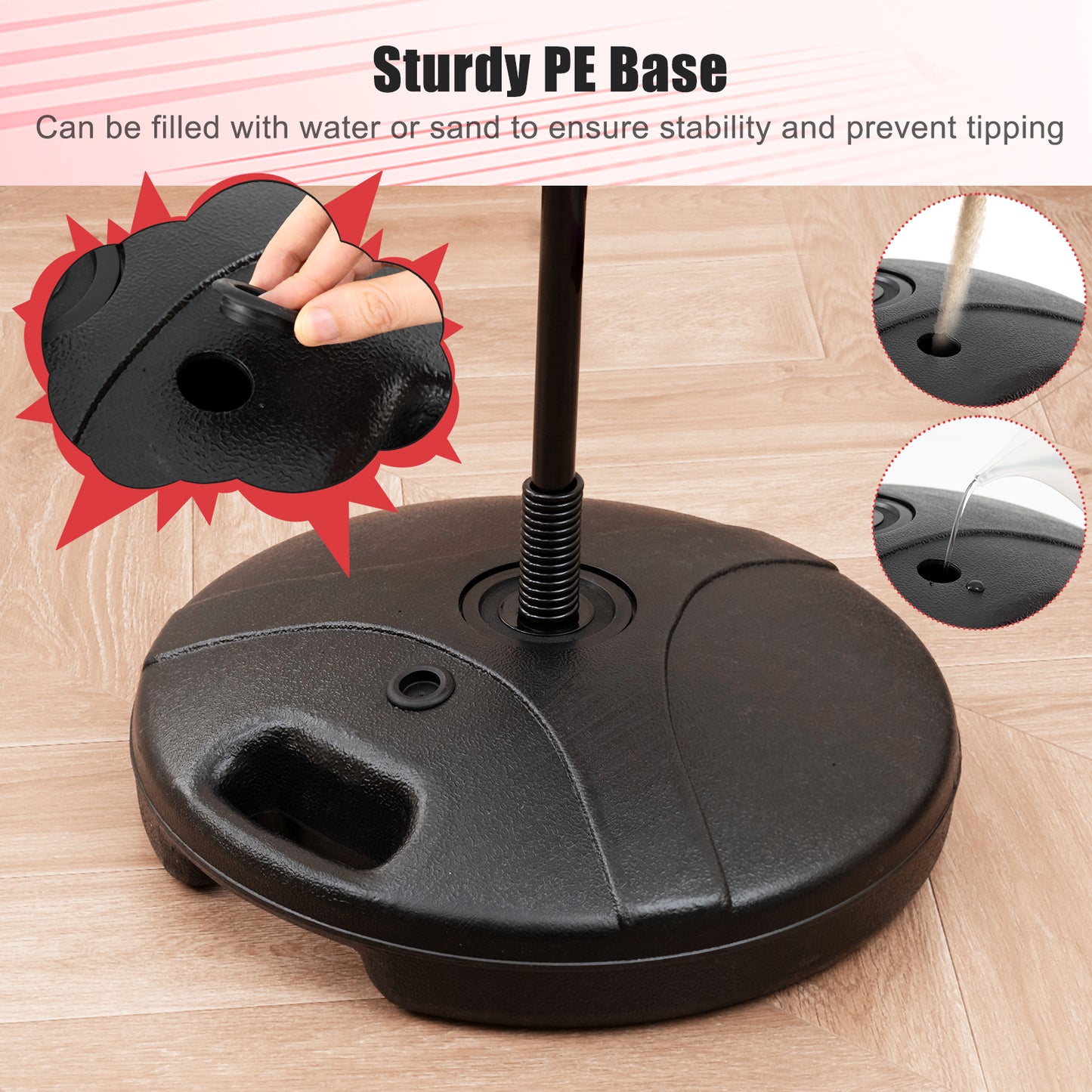 Kids Adjustable Stand Punching Bag Toy Set with Boxing Glove-Red