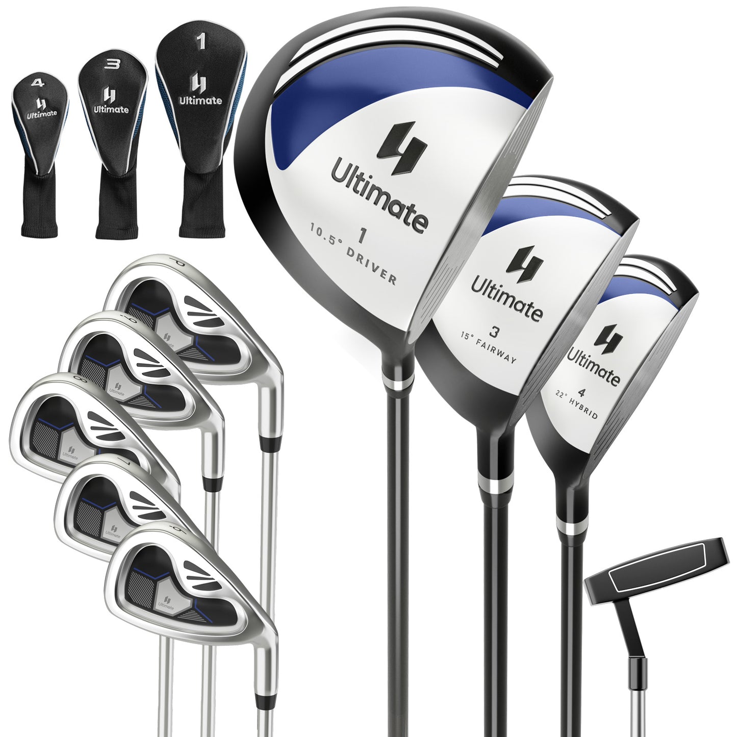 Men's 9 Pieces Complete Golf Club Set-Navy