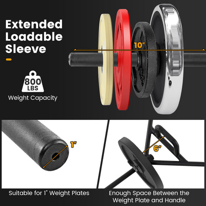Olympic Hex Trap Bar with 2 Spring Collars and Foldable Handle-Black