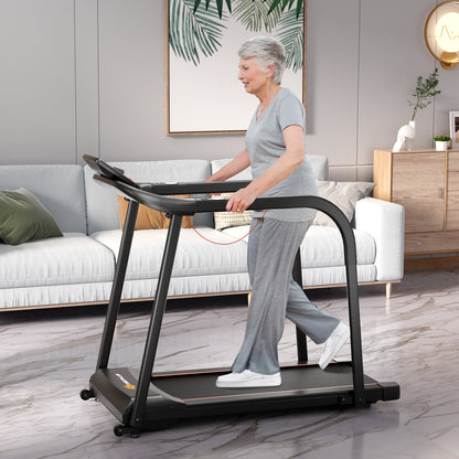 2.5 HP Walking Treadmill with Long Handrails for Seniors-Black
