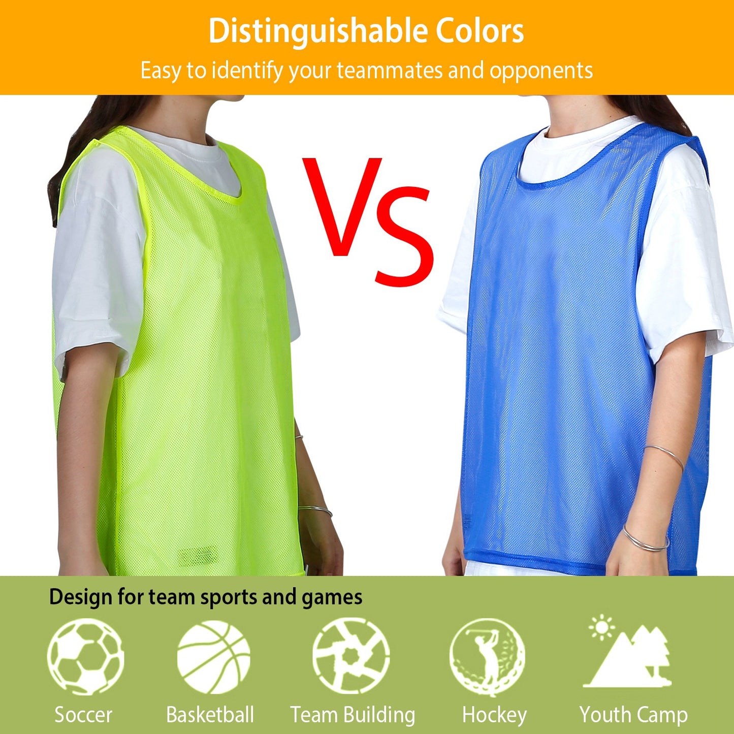 5Pcs Mesh Scrimmage Vests Soccer Basketball Team