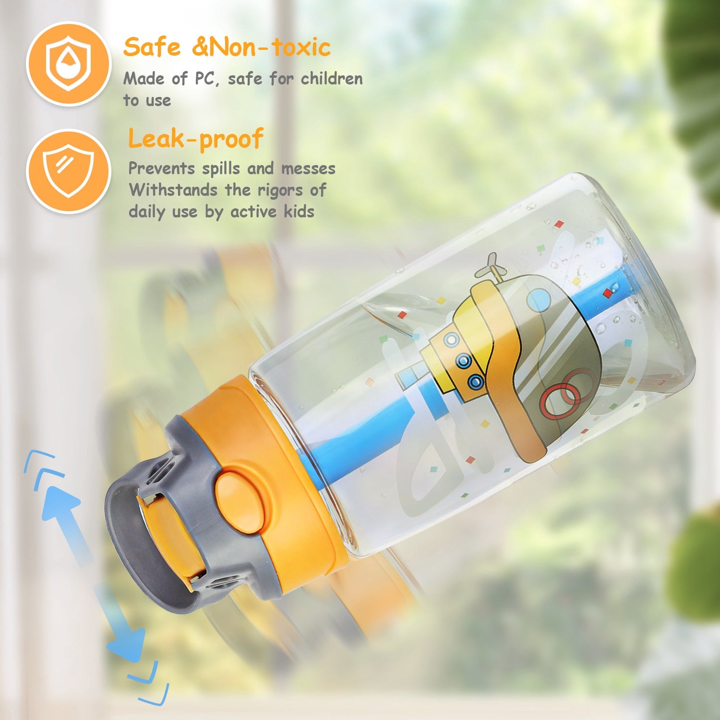 16.2Oz Leak-proof Kids Water Bottle