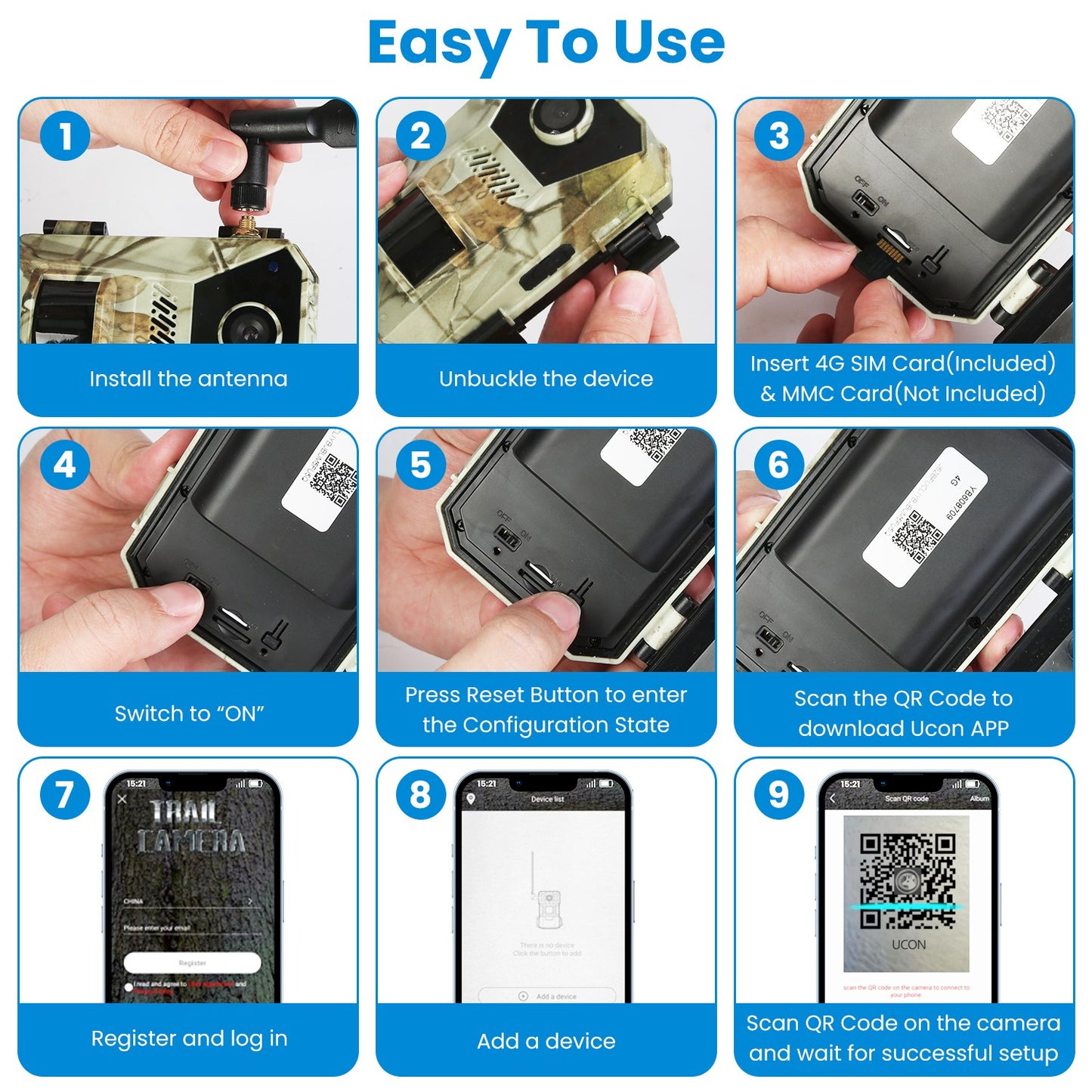 4G 4K 30FPS Solar Trail Camera Outdoor Wildlife Camera Motion Activated IP66 Waterproof with 140ºViewing Angle No Glow Night Vision SIM Card APP Contr