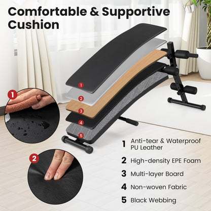 Adjustable Decline Sit Up Bench for Exercise for Home Gym