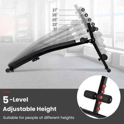 Adjustable Decline Sit Up Bench for Exercise for Home Gym