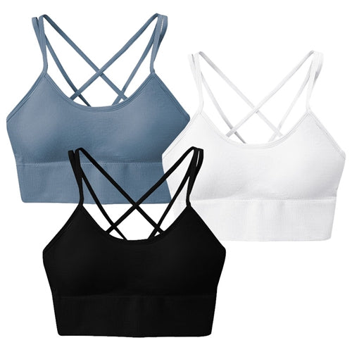 3-Pack Women's Cross Back Sport Bra