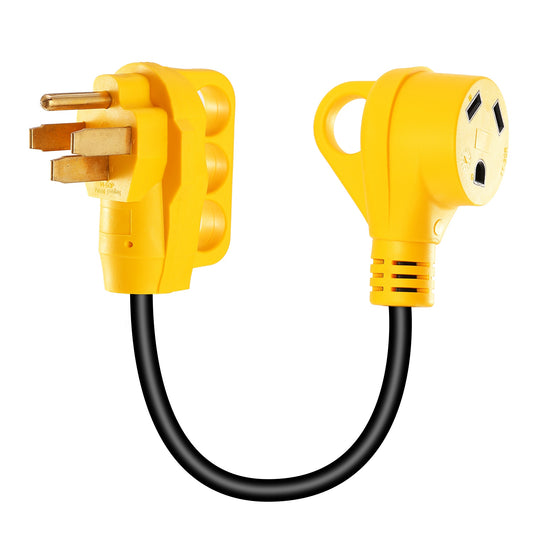 RV Electrical Dogbone Converter 50 AMP Male To 30 AMP Female Adapter Cable 12inch w/ Handle