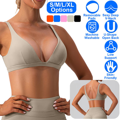 Women Deep V-Neck Sports Bras