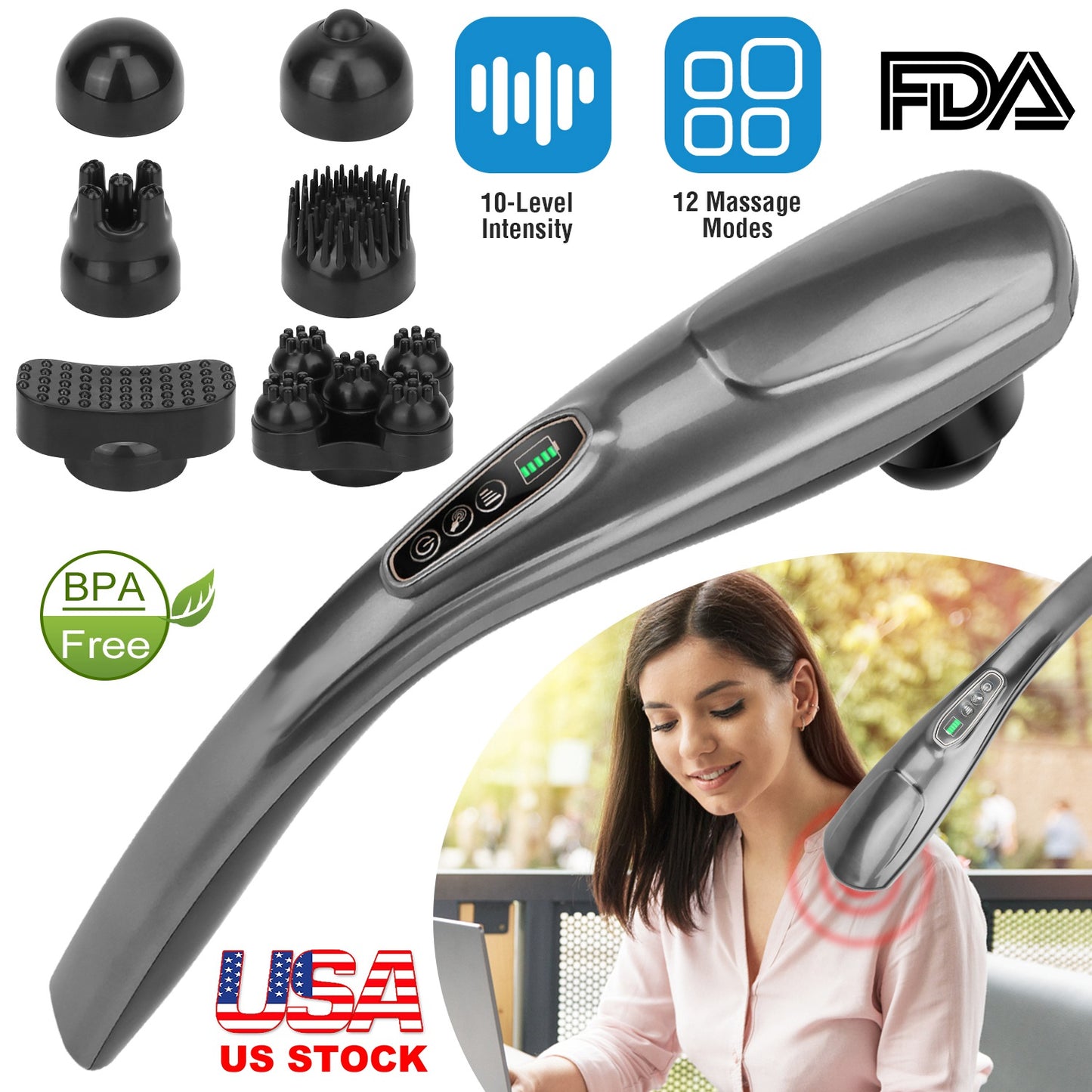 Cordless Handheld Back Massager