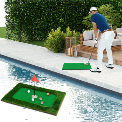 Floating Golf Green for Pool with 6 Golf Balls and Golf Flag