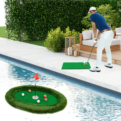 Floating Golf Green Oval Floating Chipping for Pool