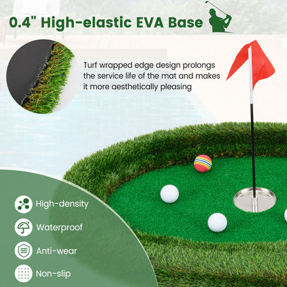 Floating Golf Green Oval Floating Chipping for Pool