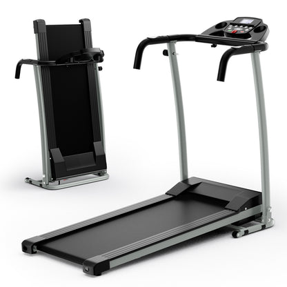 Folding Treadmill with 12 Preset Programs and LCD Display-Black