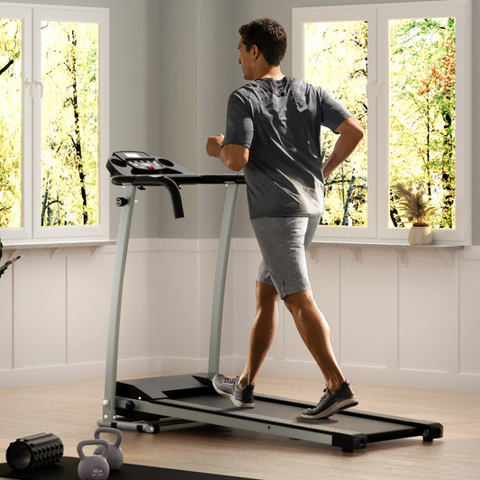 Folding Treadmill with 12 Preset Programs and LCD Display-Black