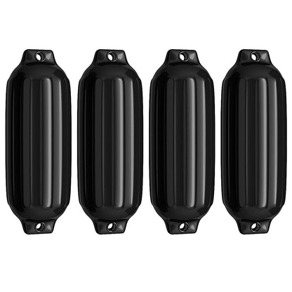 4 Ribbed Marine 8.5" x 27"  Boat Fender Vinyl Bumper-Black