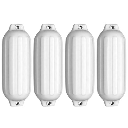 4 Ribbed Marine 8.5" x 27"  Boat Fender Vinyl Bumper-White