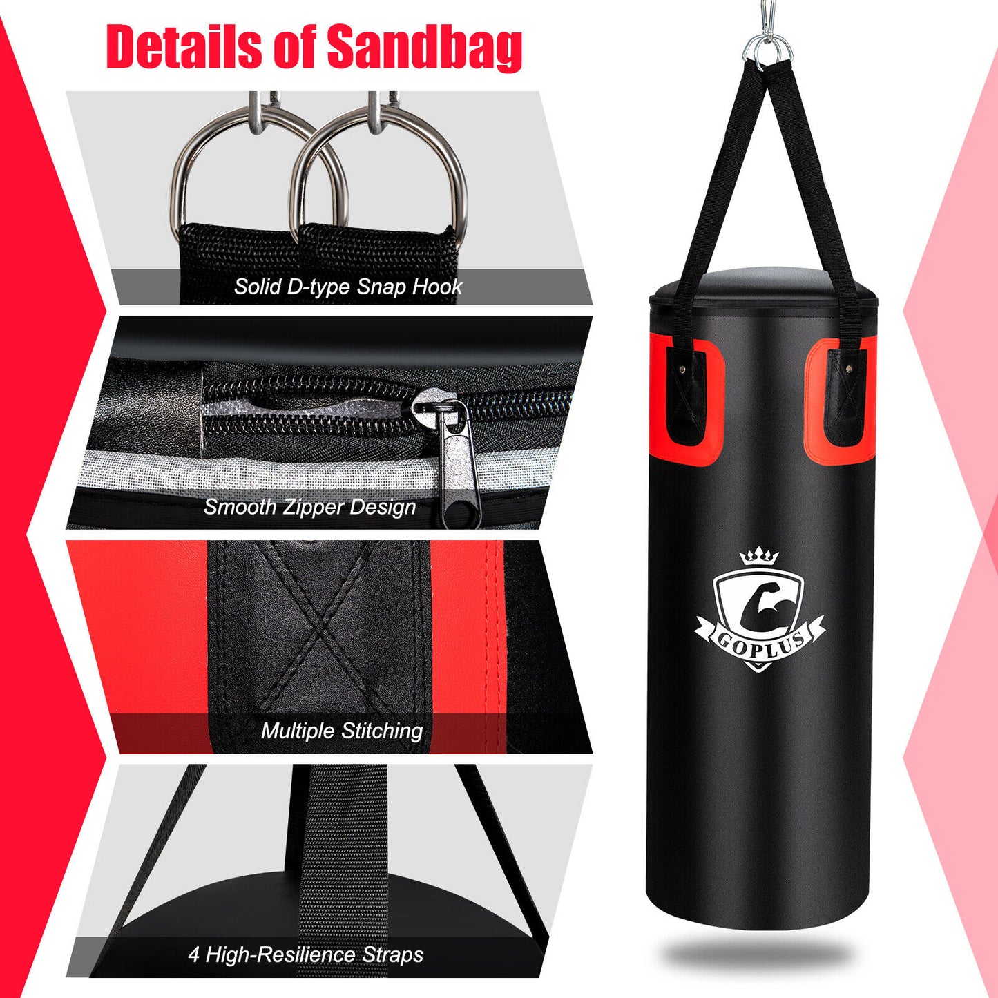Filled Punching Bag Set for Adults- 56 lbs