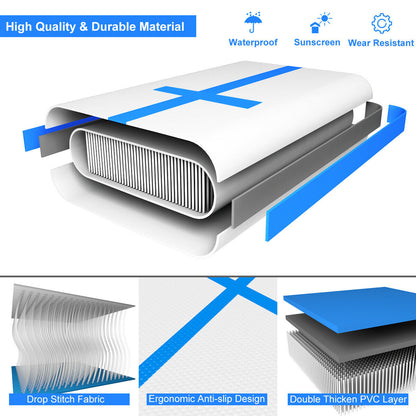 10 Feet Inflatable Gymnastic Tumbling Mat with Electric Pump-Blue